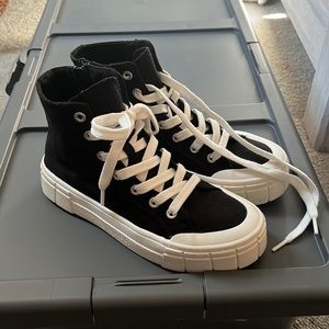 Mad Love-Women’s black & white high top sneakers